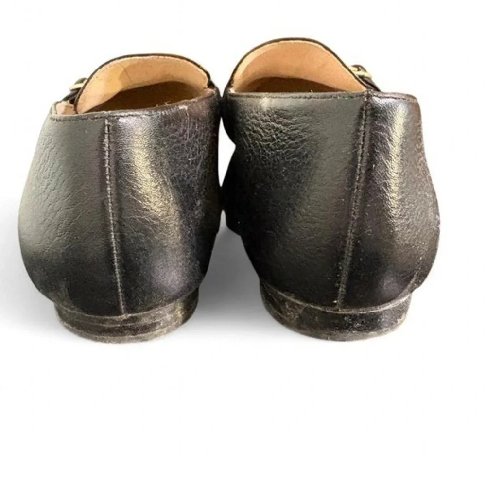 Talbots Black Leather Buckle Loafer Shoes Size 6.5N Career Office Capsule Fall